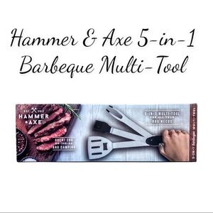NIB Hammer & Axe 5-in-1 Barbeque Multi-Tool Utensil Set